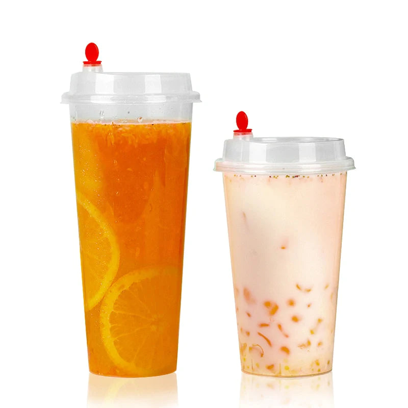 500ml Factory price Custom printed clear Boba Bubble Milk Tea Disposable Plastic Cups