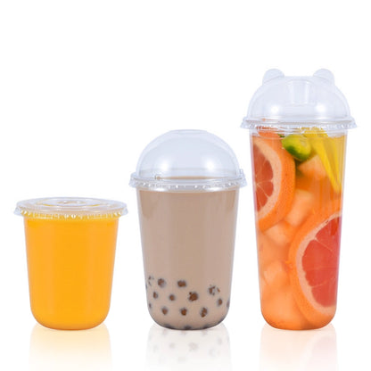 90mm-360ml Hot saleCustomized U Shape Disposable Injection PP CupWith Dome Flat Lid