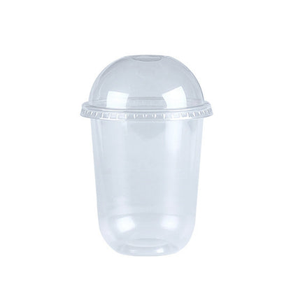 90mm-500ml Hot saleCustomized U Shape Disposable Injection PP CupWith Dome Flat Lid
